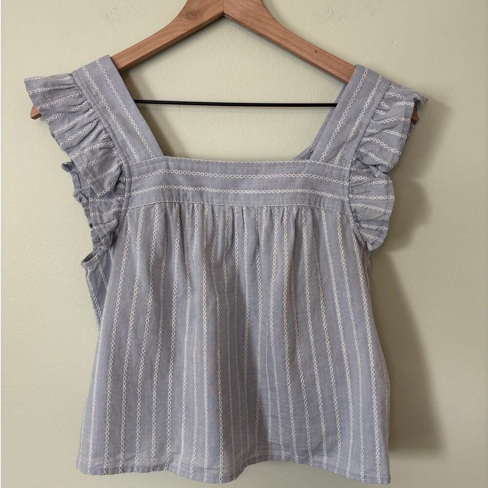 Madewell Cropped Ruffle Tank Top Small Summer Concert Shirt